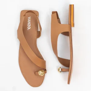 Toe Loop Sandals – Brown – Vanzo LM1199